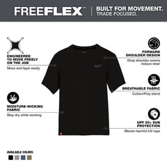 Milwaukee Men’s Large Black Cotton/Polyester Short-Sleeve Hybrid Work T-Shirt