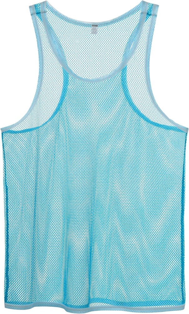 Mens Sexy Mesh Vest Breathable Soft See Through Sleeveless Male Tank Top M-3XL