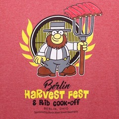 Berlin Harvest Fest Rib Cook Off T Shirt Adult Size Large Ohio Amish Country BBQ