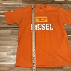 Diesel Denim Division T-shirt Mens Large Orange Logo Crewneck