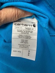 Carhartt Mens M Loose Fit Long Sleeve T-Shirt Blue Sleeve Logo K231 Workwear