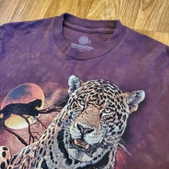 Leopard Shirt Men Medium Purple Moon Graphic Long Sleeve Tie Dye The Mountain