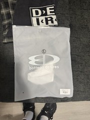 Bottega Desires Hybrid Flannel Plaid T-Shirt Black Gray White Long Sleeve Size L