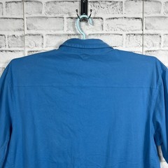 Duluth Shirt Mens XL Longtail Short Sleeve Polo Blue Workwear Casual