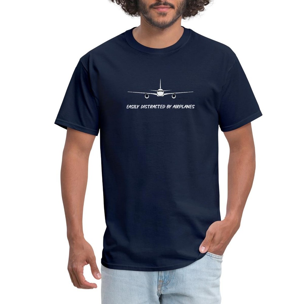Easily Distracted By Airplanes Men’s T-Shirt