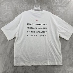 Jordan T-Shirt Mens Medium White Nike Script Jumpman 23 Graphic Short Sleeve