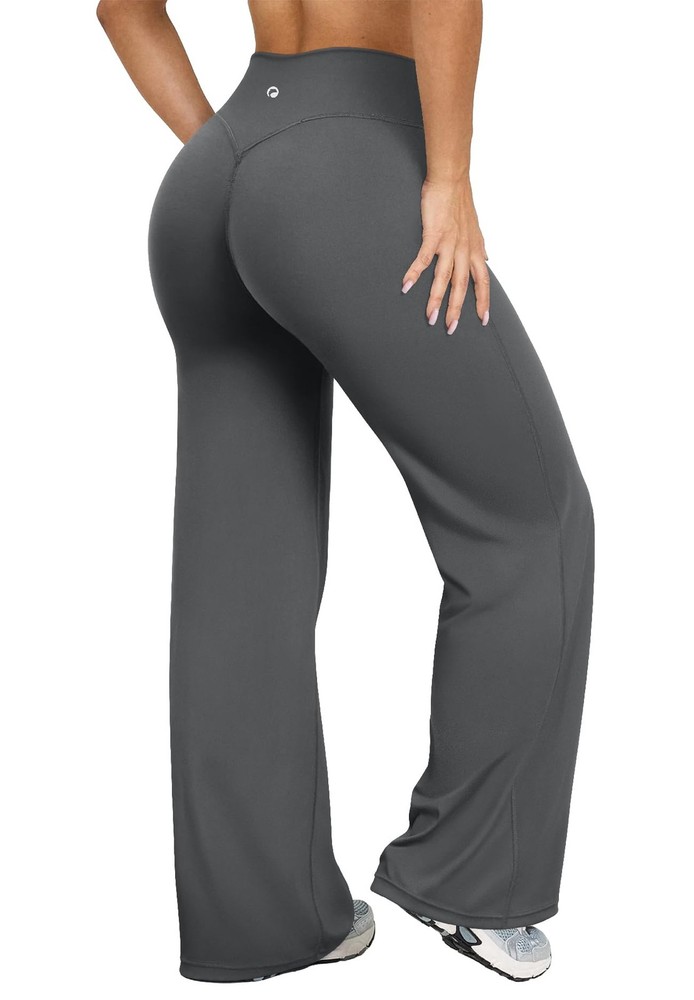 Yoga Pants Women High Waist Stretch Casual Soft Straight Leg Bottoms Darkgrey…