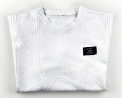 4 XL textured fabric t shirts shorts sleeve white