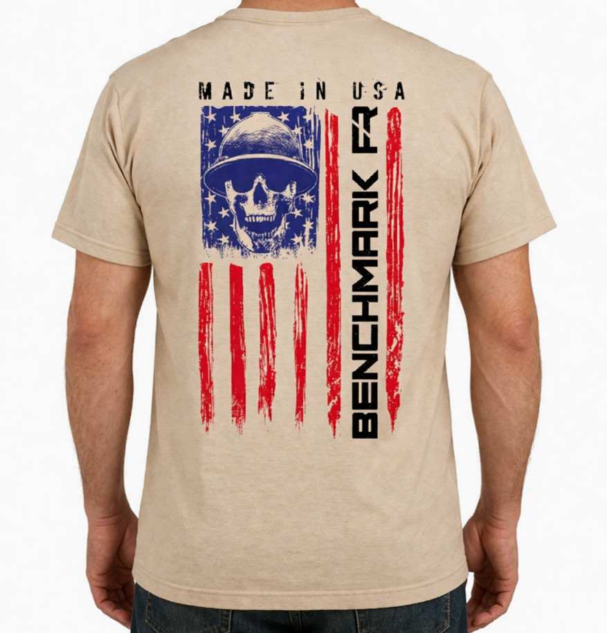 Benchmark FR 3X Second Gen Jersey Cotton T-Shirt With Skull Flag Graphic