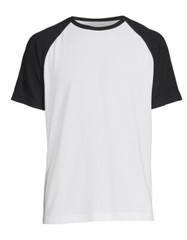 NWT George Mens M White/Black Raglan Short Sleeve T- Shirt Soft Moisture Wicking