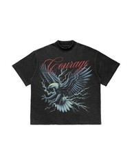 Courage Eagle Graphic T Shirt Lightning Bird Vintage Streetwear Tee Unisex