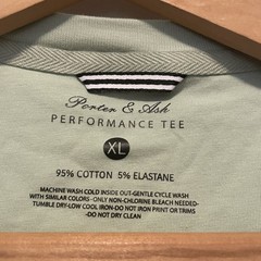 Porter Ash Performance Tee Mens XL Sage Green Minimalist Stretch Workout T-Shirt
