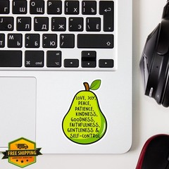 LAVENDRIX Fruit of The Spirit Stickers 3×2 Vinyl Bible Verse