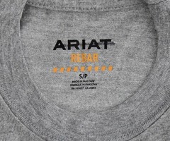 Ariat Rebar Men’s T-Shirt Cotton Strong, Logo Work Tee, Short Sleeve, Pre-Shrunk