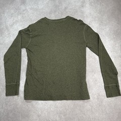 Vintage Polo Ralph Lauren Shirt Mens XLarge Mossy Green Lined Henley Slub Cotton