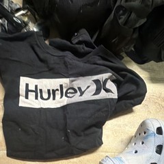 Hurley Men’s Black Logo Graphic Print T-Shirt Regular Fit Size L Pre-Owned