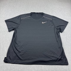 Nike T-Shirt Mens 2XL XXL Black Dri-Fit Miler Running Training Athletic Workout