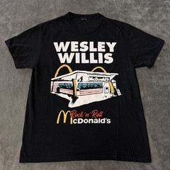 Wesley Willis Rock ‘n’ Roll McDonald’s Double Sided Graphic T Shirt XL Black
