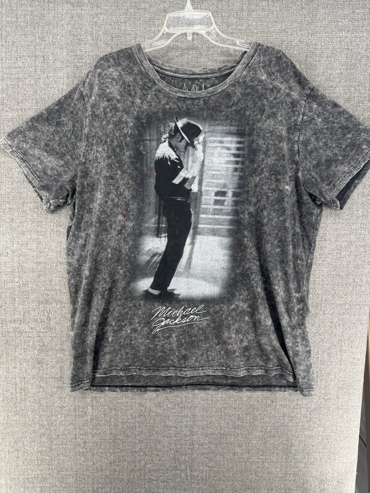 Micheal Jackson T Shirt Acid Wash Graphic Print Size 2X, Issues