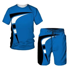 New Men’s Sets 3d Tracksuit Summer Fashion Clothes for Man Tshirt Shorts 2 Piece