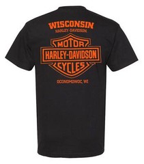 Harley-Davidson Men’s Open Bar & Shield On Black Short Sleeve Crew-Neck T-Shirt