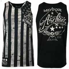 ARCHAIC by AFFLICTION Men’s Tank NATION Black USA Flag Biker S-5XL $40
