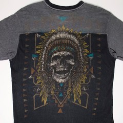 Affliction Native American Customs Skull Arrows T-Shirt USA Made Men Size L (B4)