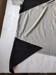 Bleecker Mercer T shirt Men M Gray Black Casual Colorblock Retro Asymmetrical