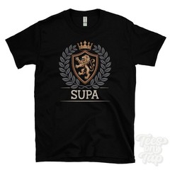 SUPA FANTASY COAT OF ARMS T-SHIRT novelty parody family name crest