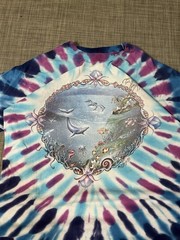 VTG M. Dubois 1991 Blue Tropical Aquatic Dolphins Tie Dye Size XL Single Stitch