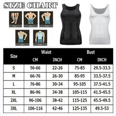 Men’s Slimming Vest Body Shaper Abs Abdomen Compression Shirt Workout Tank Tops