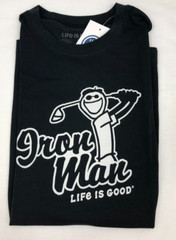 Men’s Life is Good T Shirt Large Golf Iron Man