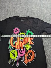 Outrank T-Shirt Men’s M Black Graphic Print Money Bags NWT