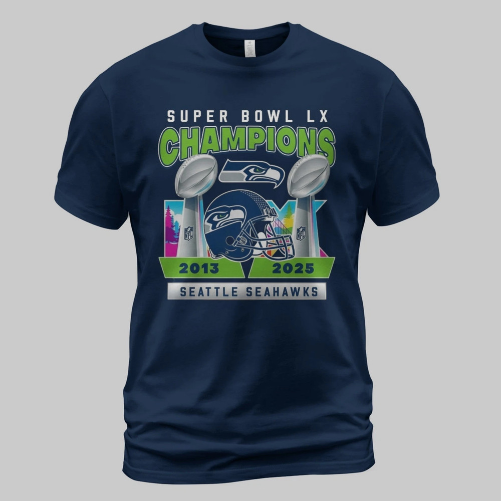 Seattle Seahawks Super Bowl LX Champions Shirt Seahawks Fan Tee – Size S to 5XL