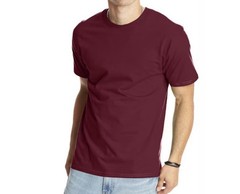 Set Of 2 Hanes Beefy-T Cotton Crew Neck T-Shirt 5180 Maroon & Green Size 2XL NEW