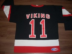 Amon Amarth Viking 11 – X-LARGE Band Logo Hockey Jersey – Canada Red White Black