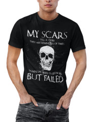 My Scars Tell A Story T Shirt Skull Shirts Motivational Graphic Novelty T shirt