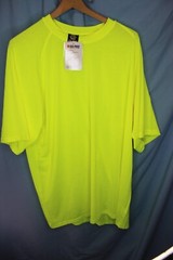 VARSITY EG PRO Crewneck YELLOW T-Shirt size XL Long Sleeve Poly Rayon Spandex