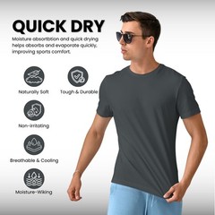 Heavy cotton plain t-shirt men crew neck blank short sleeves tee 1 Pack S-4XL