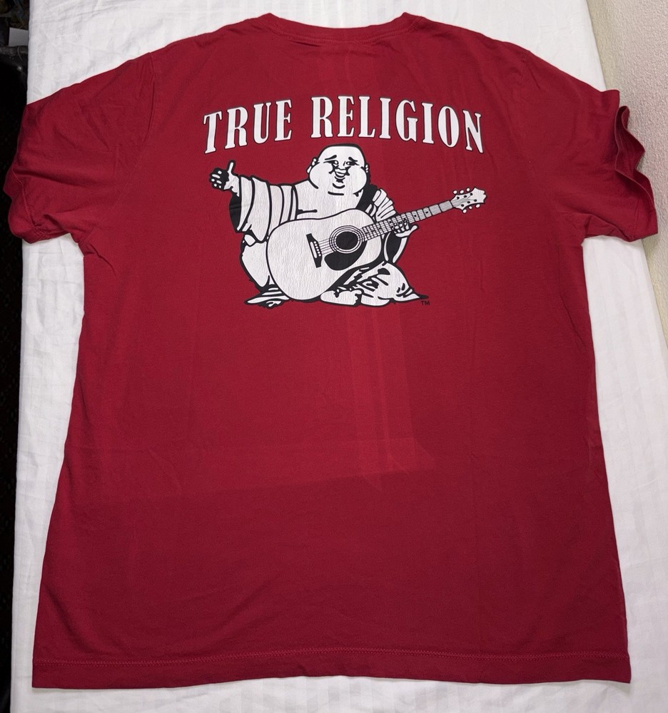 True Religion Buddha Guitar Graphic T-Shirt Red