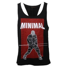 C0639 maglia uomo MINIMAL canotta nero/rosso/bianco t-shirt sleeveless men