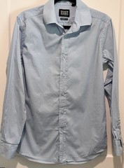 Scotch & Soda Modern Fit Blue Button Down Shirt 15.5 39 Stretch Cotton