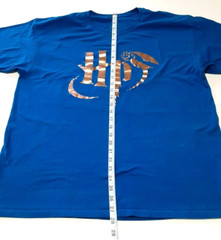 Harry Potter Gold Foil HP Logo and Snitch Blue T-Shirt Large