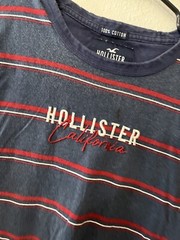 Hollister Must Have Striped Crew Neck T Shirt Men’s Small Navy Blue