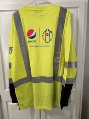 Pepsi Shirt Mens Large High Vis Employee Uniform Reflective Safety Long Sleeve