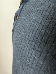 Vintage 90s Ribbed Henley Shirt Men 2XL Minimal Outdoor Casual Midweight Stretch