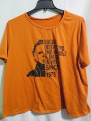Funny Halloween Michael Myers Social Distancing & Wearing a Mask 3XL Orange