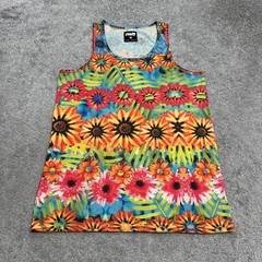 Neff Floral Tropical Summer Tank Top Mens Medium Multicolor Polycotton Hawaiian