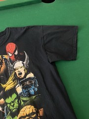 VTG Marvel Superheroes Shirt Men XL Black Mad Engine Y2K Graphic Print Flaw