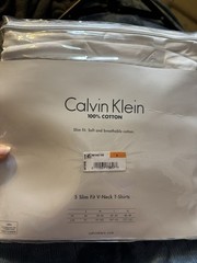 Calvin Klein Men’s 5-Pack Slim Fit V-Neck Cotton Knit T-Shirts Gray S